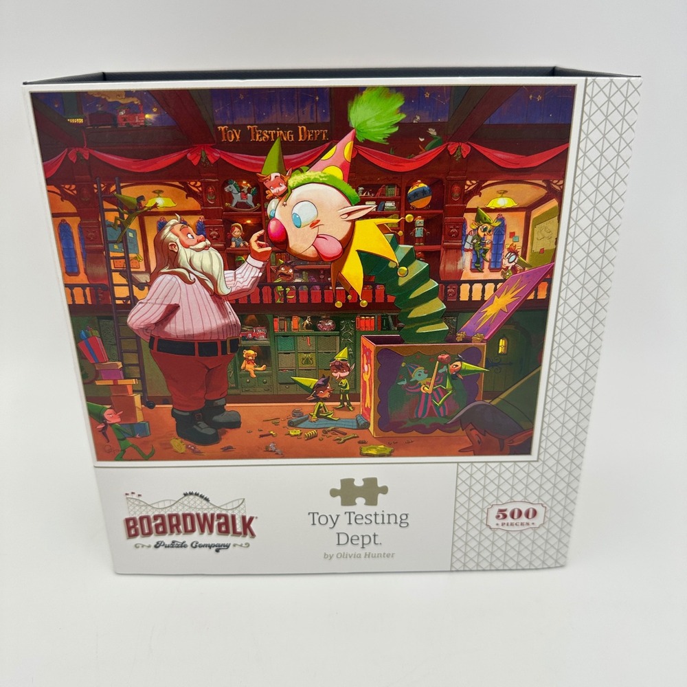 Boardwalk Puzzle Co Toy Testing Dept 500pc Holiday Art Olivia Hunter Sealed NEW